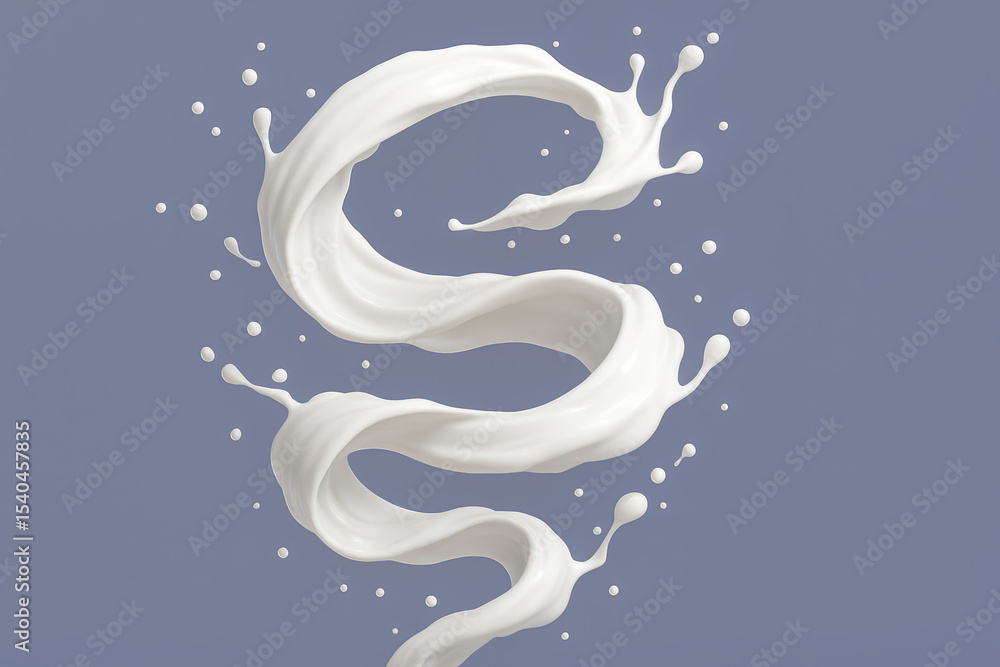 Poster a continuous swirling white liquid forms dynamic shapes symbolizing innovation and fluidity in busin