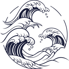 Naklejka premium Elegant Ocean Wave Design Perfect for Branding Logos and Stylish Decorations