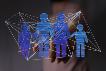 Image of a digital family network, representing connection and family bonds.