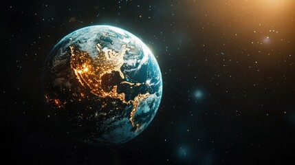 Obraz premium Earth from space night view illustration