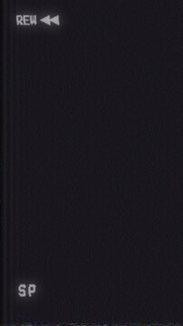 Vertical Version Rewind Button Animation VHS Glitch Animation on Black Background