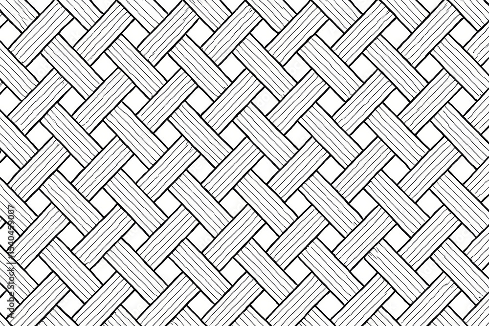 Aufkleber a woven pattern interlacing rectangular bands with fine parallel lines suggests structured connectiv