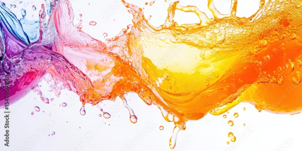 Aufkleber vibrant liquid splashes: an artistic display of colorful liquid splashes, a dynamic explosion of viv