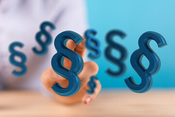 3D rendered image of paragraph symbols. Perfect for legal, justice, and law concepts.