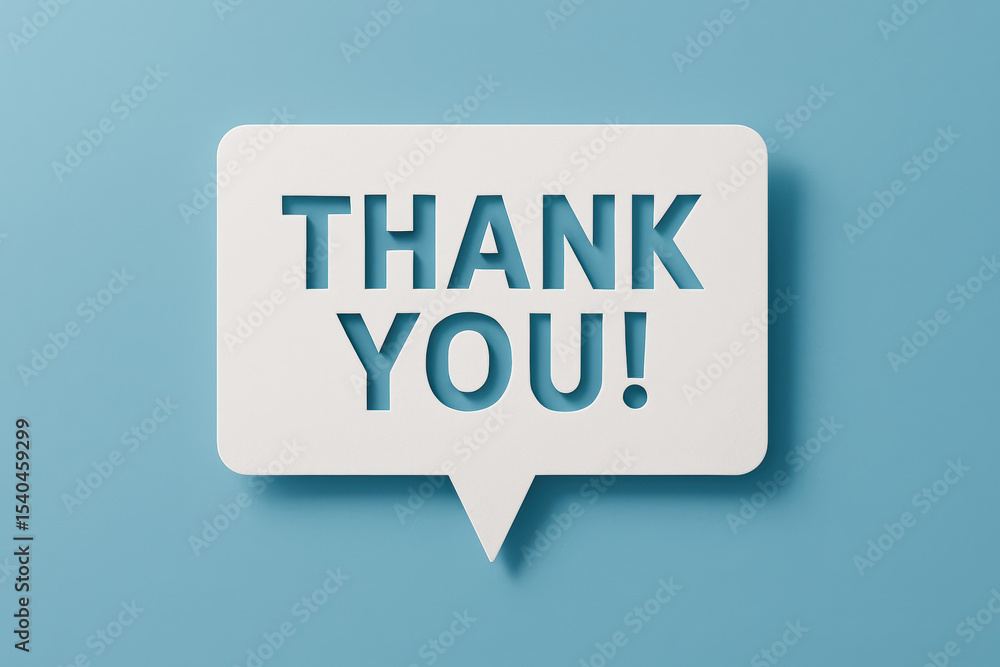 Poster this symbolizes gratitude and communication through a minimalistic speech bubble design representing
