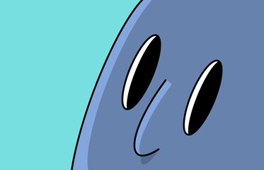 vector illustration of blue cartoon face