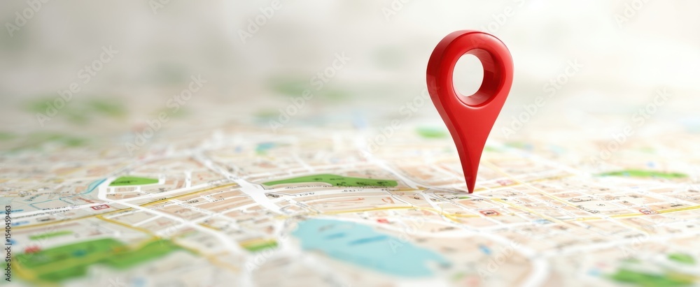 Aufkleber the red pin on a map signifying a specific location and direction