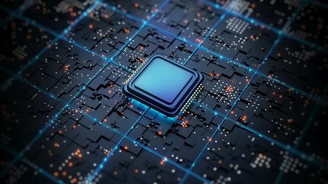 futuristic blue technology 4k video