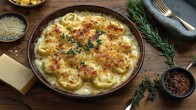 baked four-cheese tortellini video