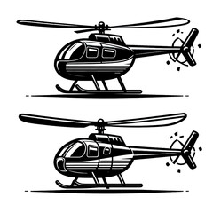 vector illustration of a helicopter, helicopter, black and white, image, vector, wallpaper