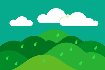 Serene Green Hills Landscape A Peaceful Nature Illustration