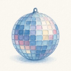 Obraz premium Colorful retro disco ball illustration.