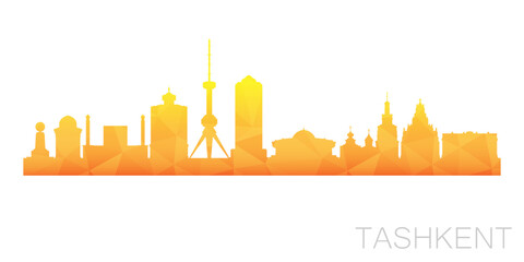 Tashkent, Uzbekistan Low Poly Skyline Clip Art City Design. Geometric Polygon Graphic Horizon Icon. Vector Illustration Symbol.