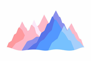 Abstract Mountain Range Illustration Colorful Peaks and Valleys Design