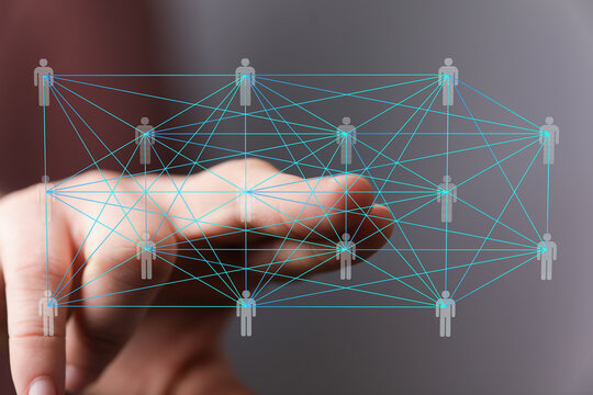 Abstract image of a network connection, representing teamwork, collaboration, and global communication.
