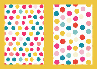 Seamless Colorful Polka Dot Pattern Design Background For Textile Fabric Prints