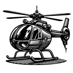vector illustration of a helicopter, helicopter, black and white, image, vector, wallpaper