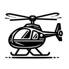 vector illustration of a helicopter, helicopter, black and white, image, vector, wallpaper