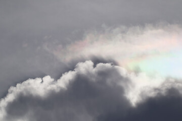 Iridescent Pileus Cloud on the sky