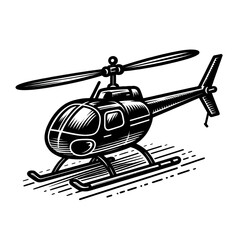 vector illustration of a helicopter, helicopter, black and white, image, vector, wallpaper