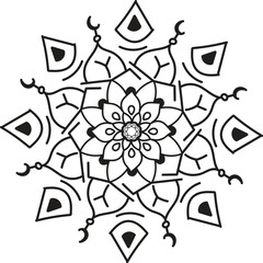 Basic Black and White Luxury Mandala Design Eps