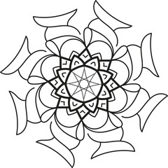 Basic Black and White Luxury Mandala Design Eps