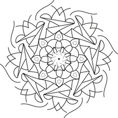 Basic Black and White Luxury Mandala Design Eps