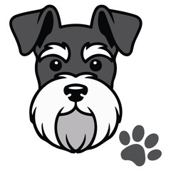 Miniature schnauzer dog icon vector isolated white background