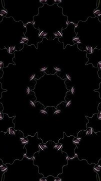 3D animation vertical beautiful video colorful abstract bright light energy 4K abstract lines colorful light shining round shape in center, black background