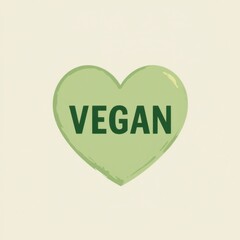 Heart Graphic With Vegan Text Promotes Compassionate Lifestyle and Plant-Based Choices