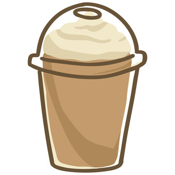 chocolate ice cream, latte whip cream 