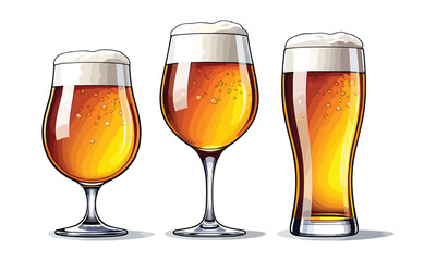 glass of beer isolated on white background