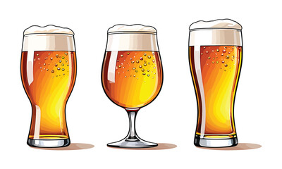 glass of beer isolated on white background