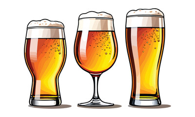 glass of beer isolated on white background