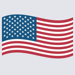 Fototapeta premium flag of united states of America silhouette vector art illustration, American flag vector illustration