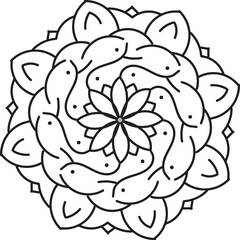 Basic Black and White Luxury Mandala Design Eps