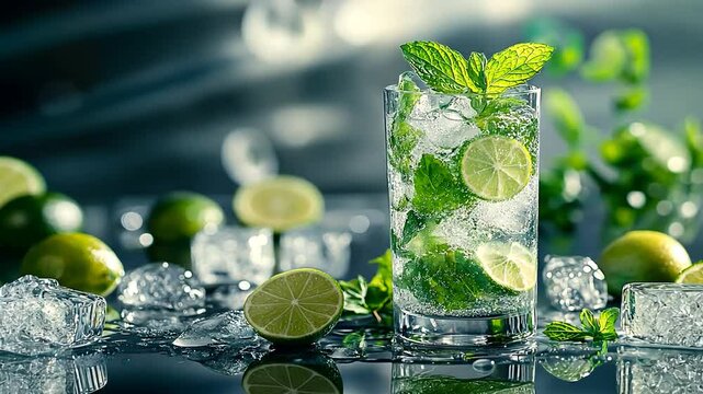 mojito with lime cocktail video