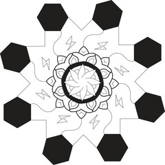 Black and White Luxury Mandala Design
