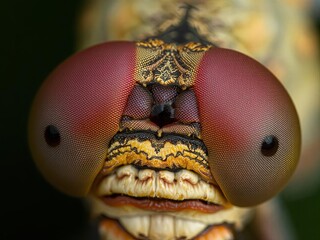 Extreme macro of dragonfly eyes, intricate lens patterns, hyper-detailed texture, scientific style, photorealistic sharp focus, Ai Generate.