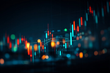 Digital stock market graph with growing trend, financial technology visualization, futuristic trading chart, business analytics, profit, investment, economic success.

