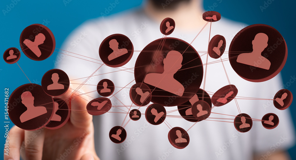Poster Image of a network connection showing people collaboration and teamwork.