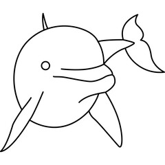Obraz premium Line Cute Dolphin