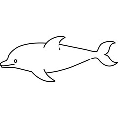 Line Cute Dolphin
