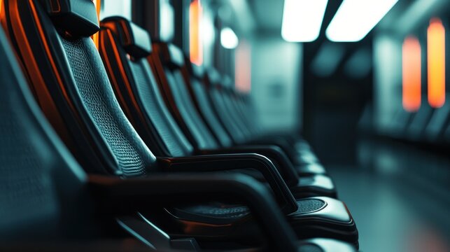 Modern black stadium seats