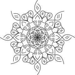 Black and White Luxury Mandala Design