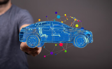 Innovative technology, digital car design, data visualization, automotive innovation, future of...