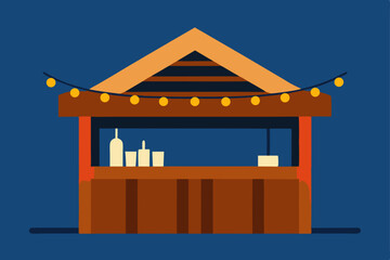 a rooftop  cabin  bar built from reclaimed wood 