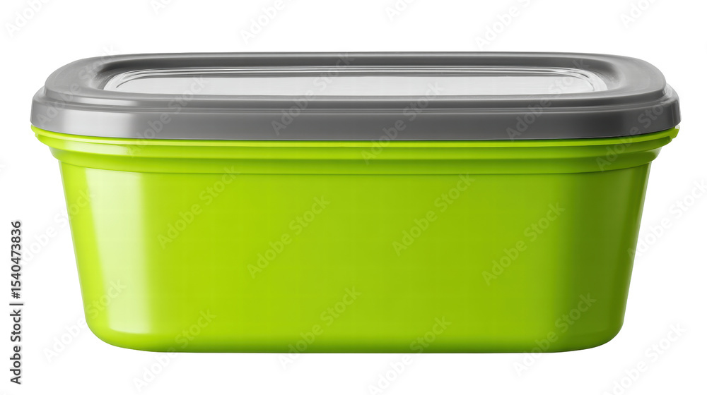 Poster plastic container isolated on transparent background with gray lid for storage