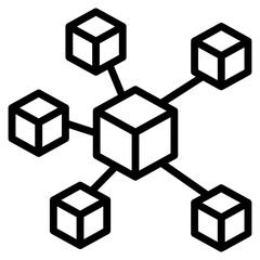 Blockchain Network  Icon Element For Design