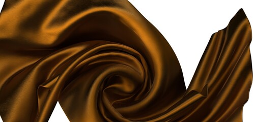 Elegant brown silk fabric with a flowing drape. Perfect for fashion, design, and luxury backgrounds.